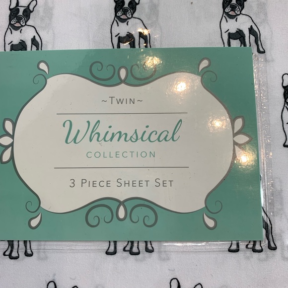 Whimsical Hotel sheets TWIN QUEEN French Bulldog - Picture 2 of 8